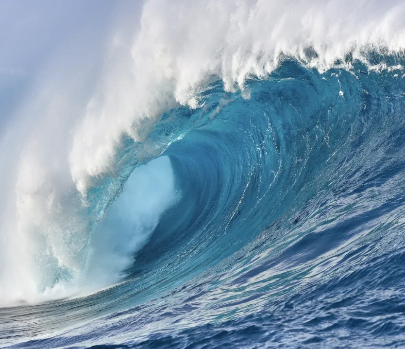 A breaking wave.